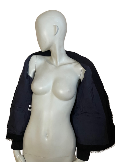 Veste Laine Vierge à Rayures – Élégance Française Taille 40 🇫🇷✨