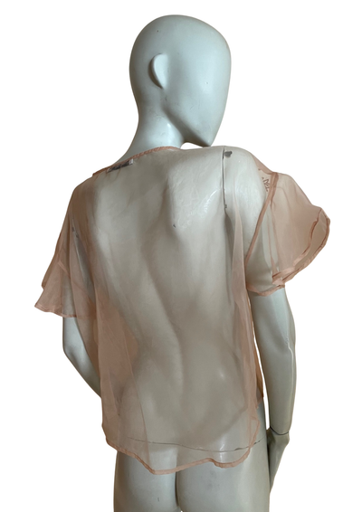 🌸 Haut transparent brodé Taille 38 🌸