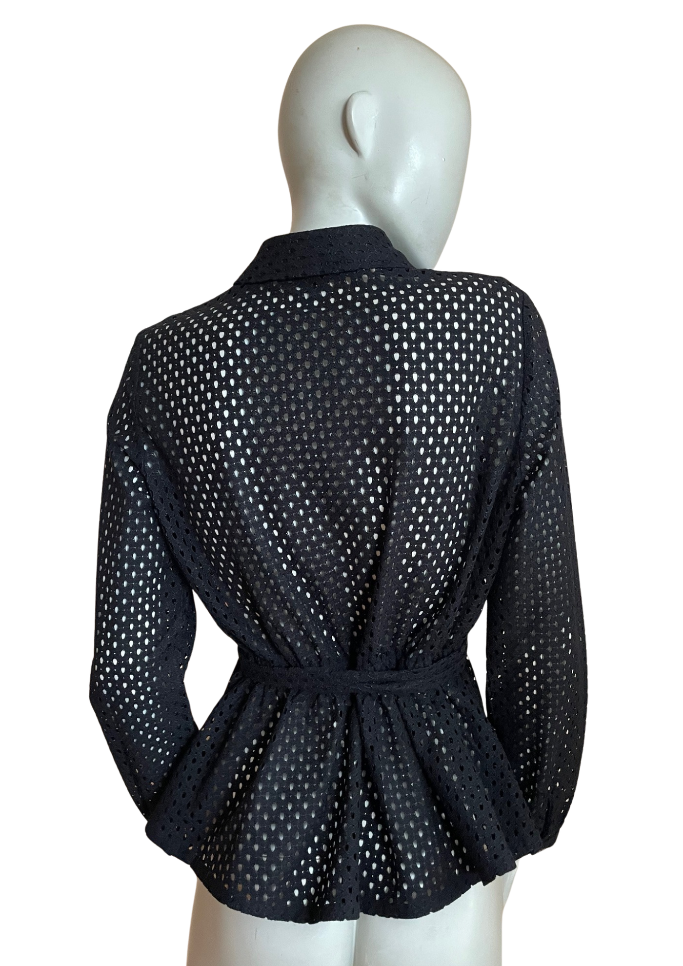 ✨ Chemise ajourée noire  – Taille 38 🖤🌿