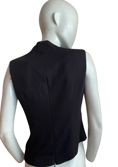 ⭐ Top noir structuré sans manches taille 38 🖤