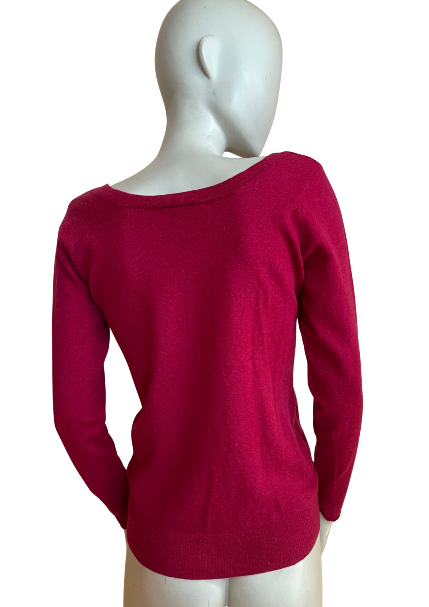 ✨ Pull col V fuchsia laine & cachemire Taille 38 ✨