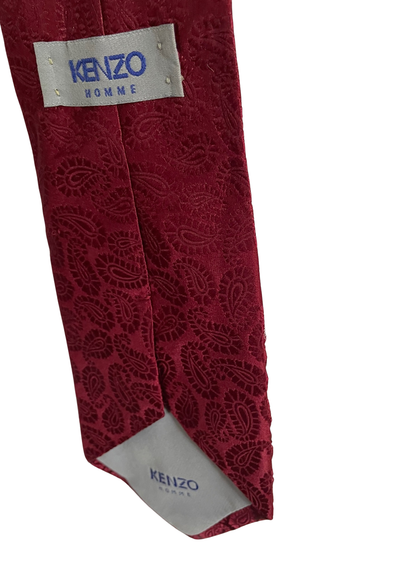 🎀 Cravate bordeaux motif cachemire – 100% soie 🎀