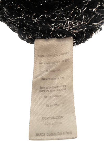 🧶 Pull navy & blanc col V – Effet brillant Taille 38