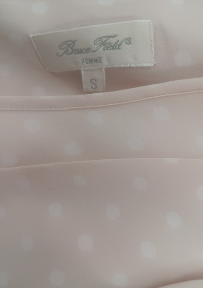 🌸 Blouse beige rosé en soie à pois - Taille 34