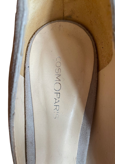 ✨ Escarpins ouverts à strass – Pointure 40, daim gris clair ✨