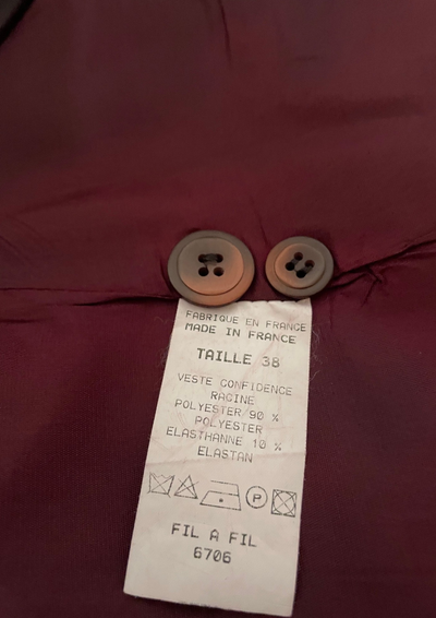 ✨ Veste Blazer Bordeaux Taille 38 ✨