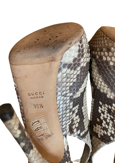 🐍 Sandales à talons en cuir python Pointure 36.5 🐍