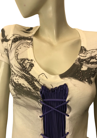 Tee-shirt empiècement plissé Taille 36