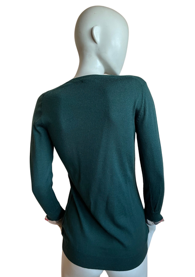 🧶 Pul en Laine Mérinos – Vert Émeraude Taille 36 💚✨