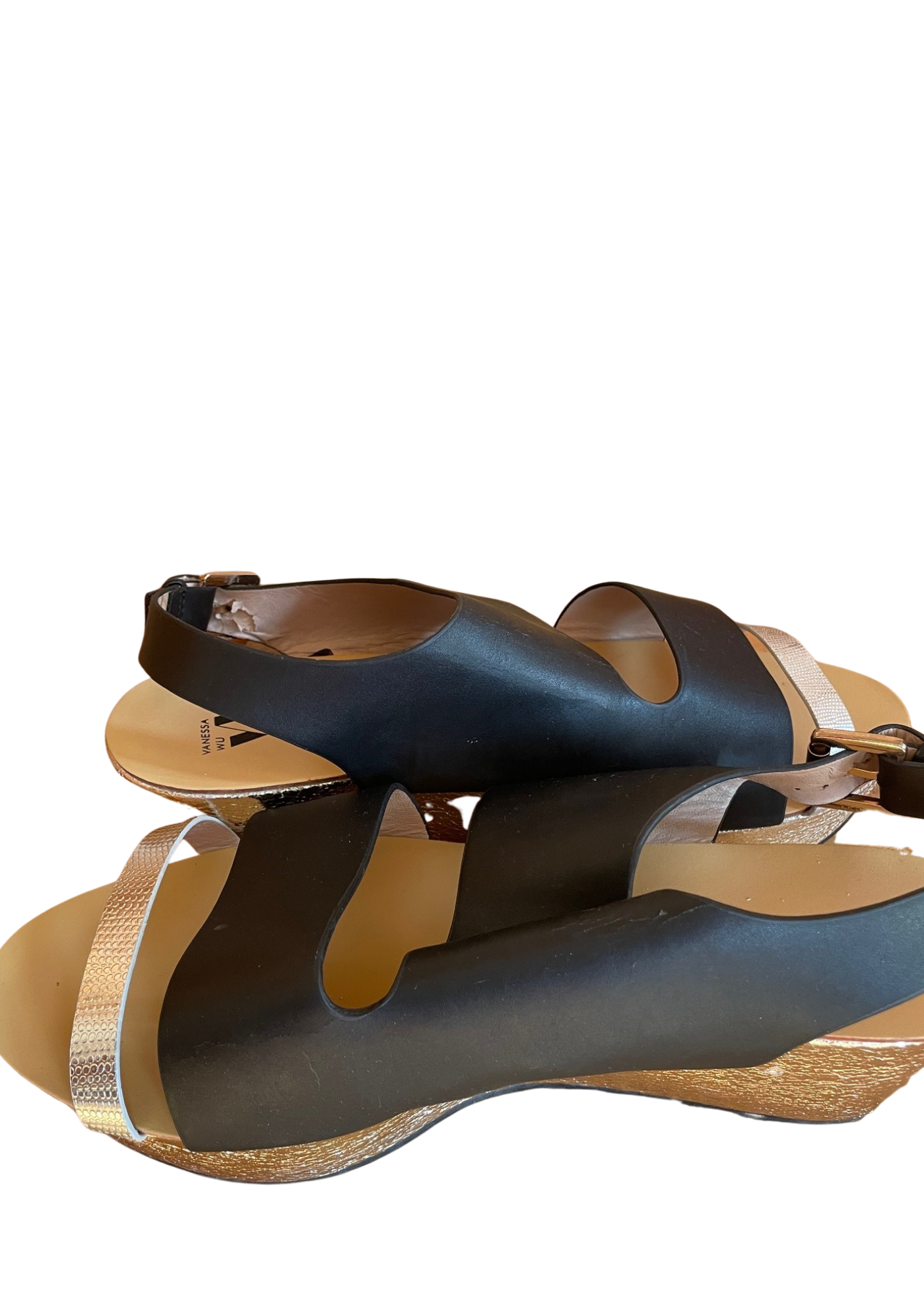 🖤 Sandales Compensées Cuir Noir Pointure 41 🖤