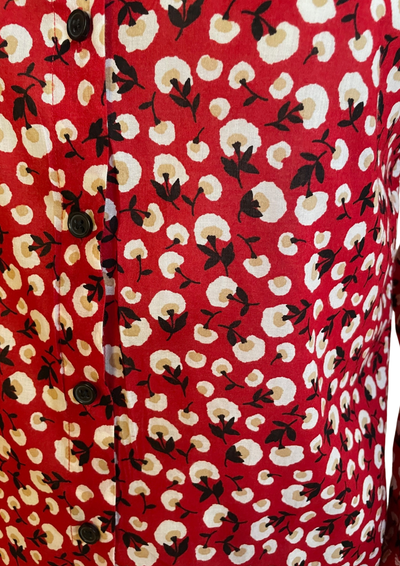 🌺 Chemise fleurie rouge ❤️ – Taille 36