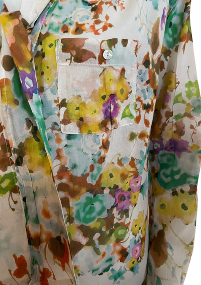 Chemisier fleuri  avec lavallière – Taille 42🎨🌸