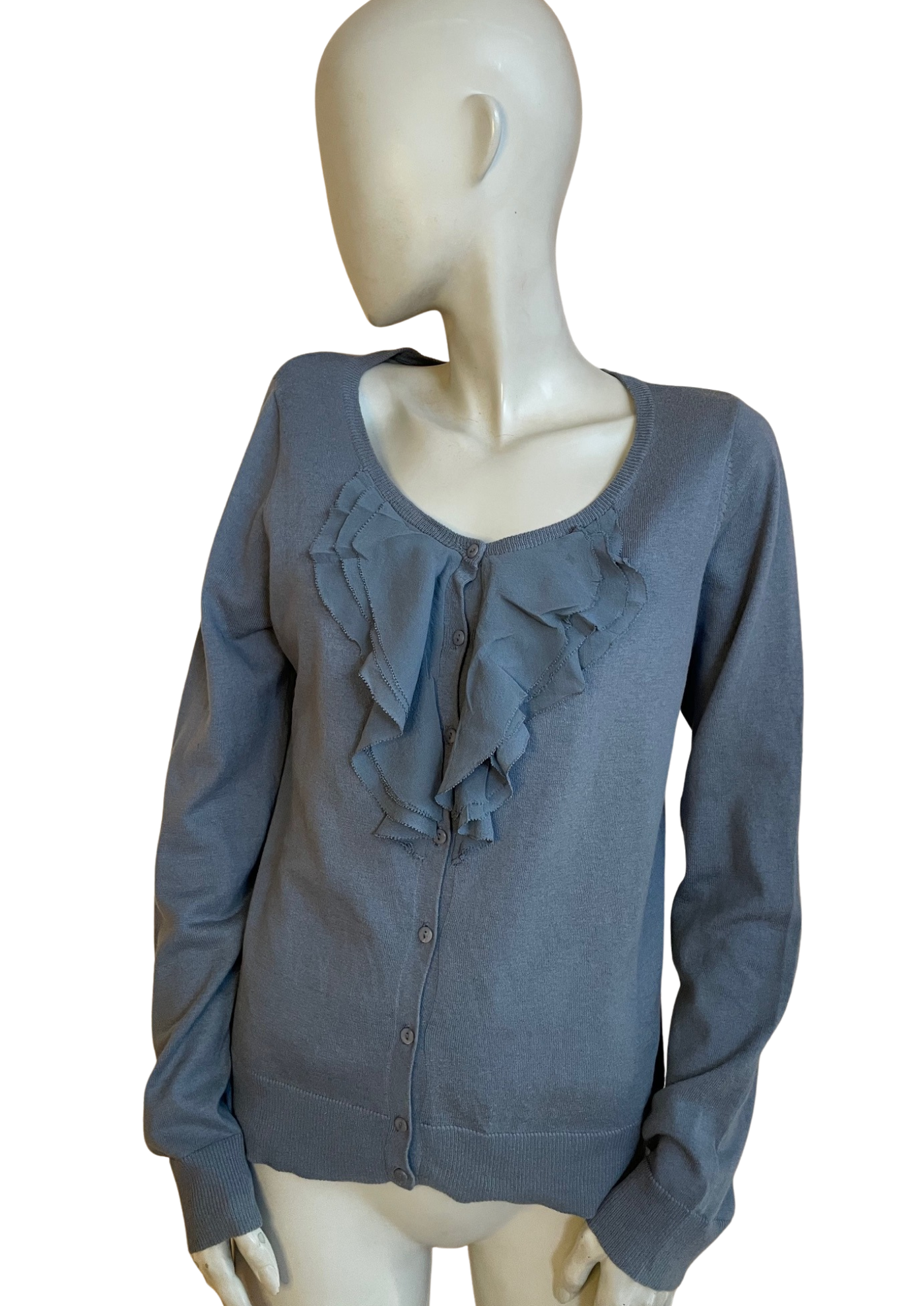 💎 Gilet bleu à volants 💙 – Taille 38