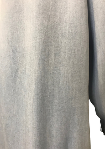 Robe chemise volantée en lyocell bleu ciel – Taille 38 🌿👗💙