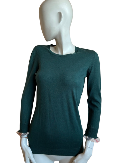 🧶 Pul en Laine Mérinos – Vert Émeraude Taille 36 💚✨