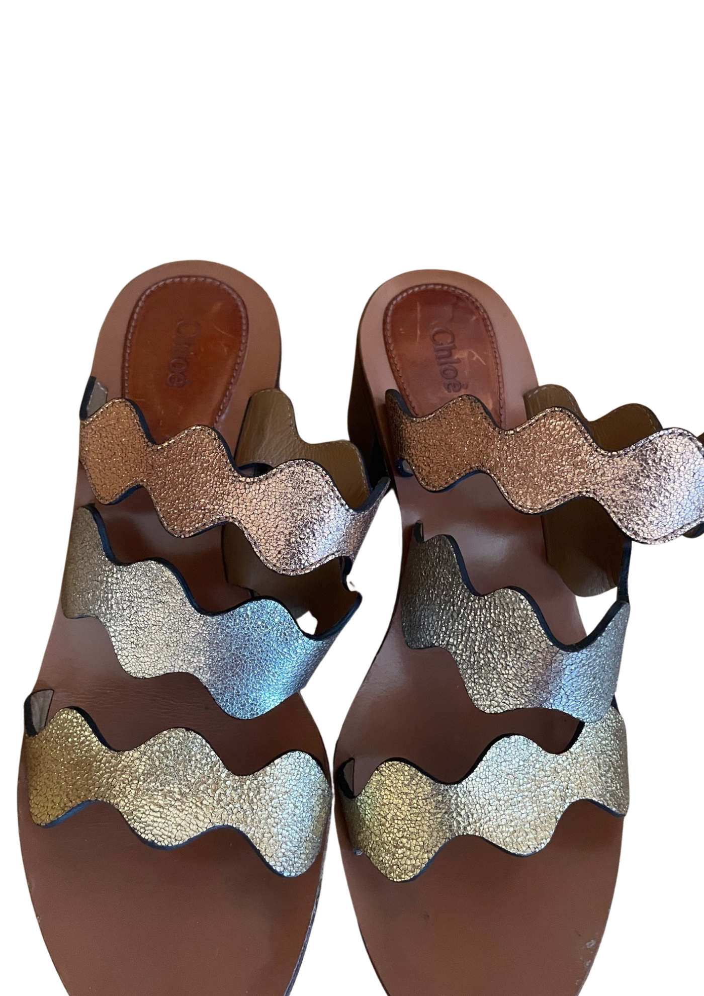 🌟 Sandales à talons en cuir multicolores Pointure 40.5 🌟