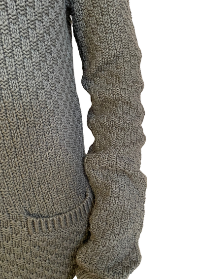 🧶 Gilet long en maille – Élégance décontractée gris Taille 38 ✨