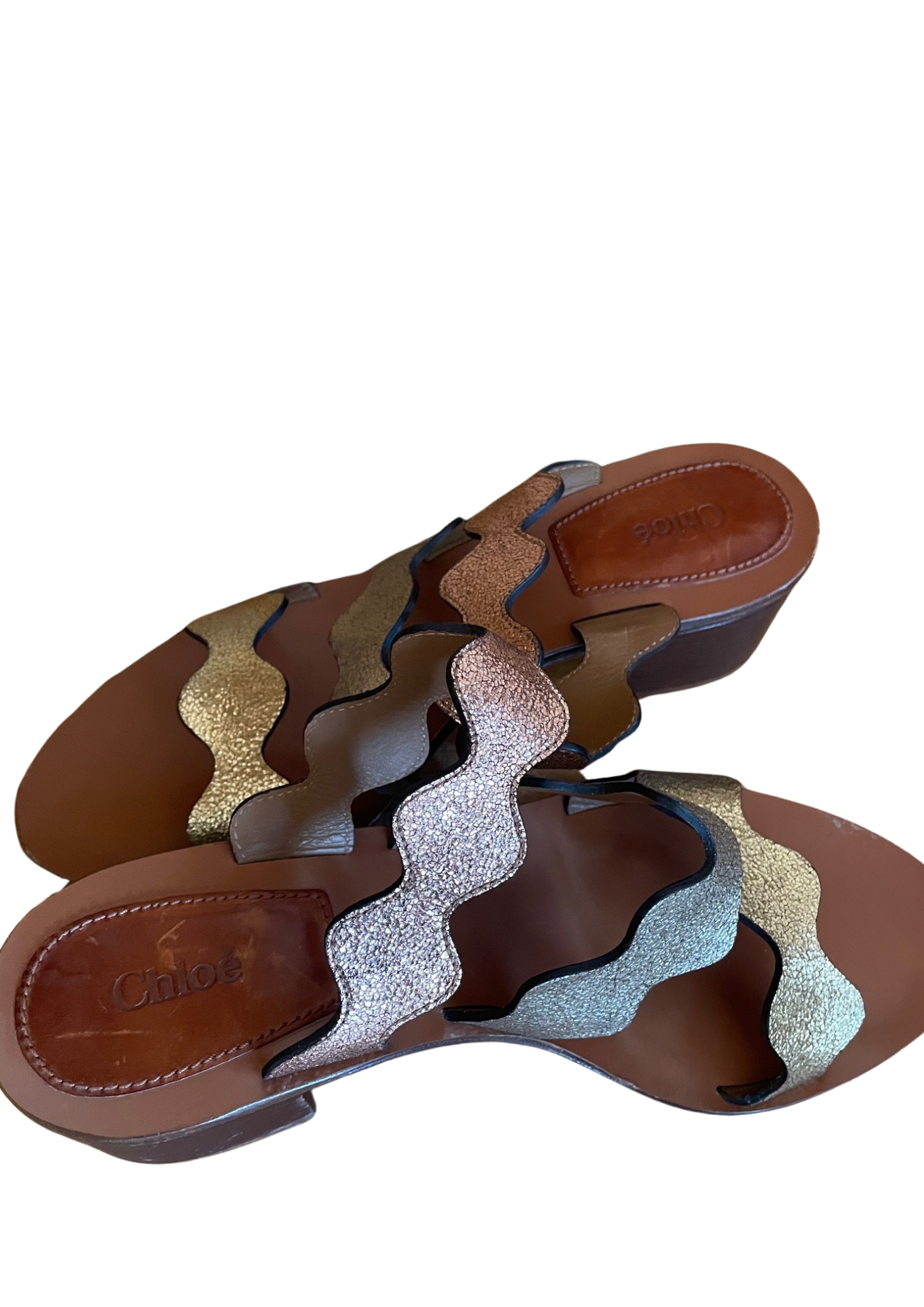 🌟 Sandales à talons en cuir multicolores Pointure 40.5 🌟