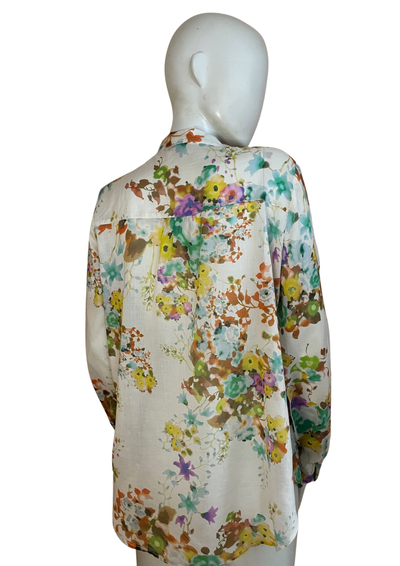 Chemisier fleuri  avec lavallière – Taille 42🎨🌸