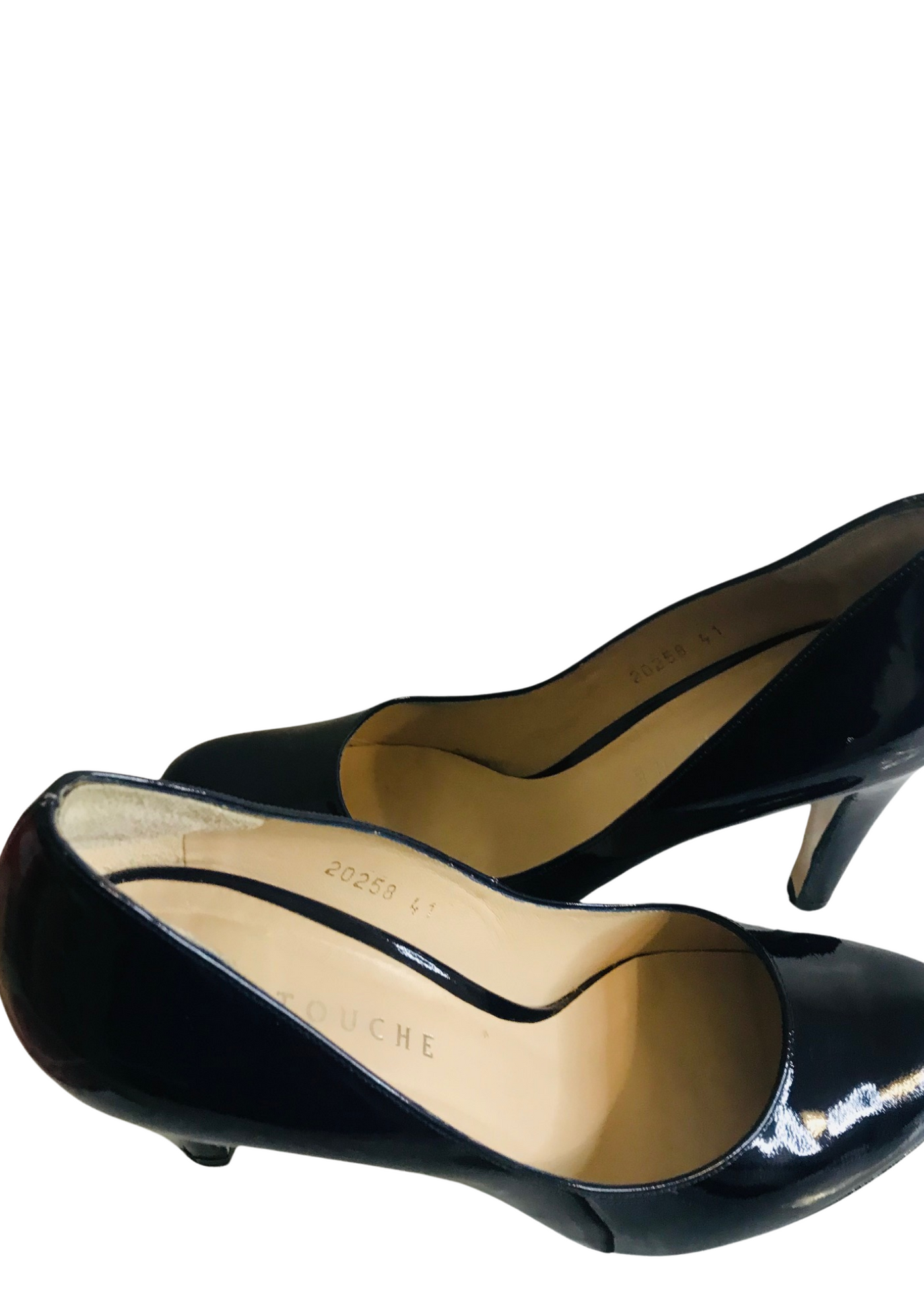👠✨ Escarpins vernis bleu foncé – Cuir – Pointure 41 (convient 39)