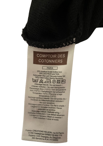 🖤 Pull noir en laine & acrylique 🎀 – Élégance discrète Taille 36