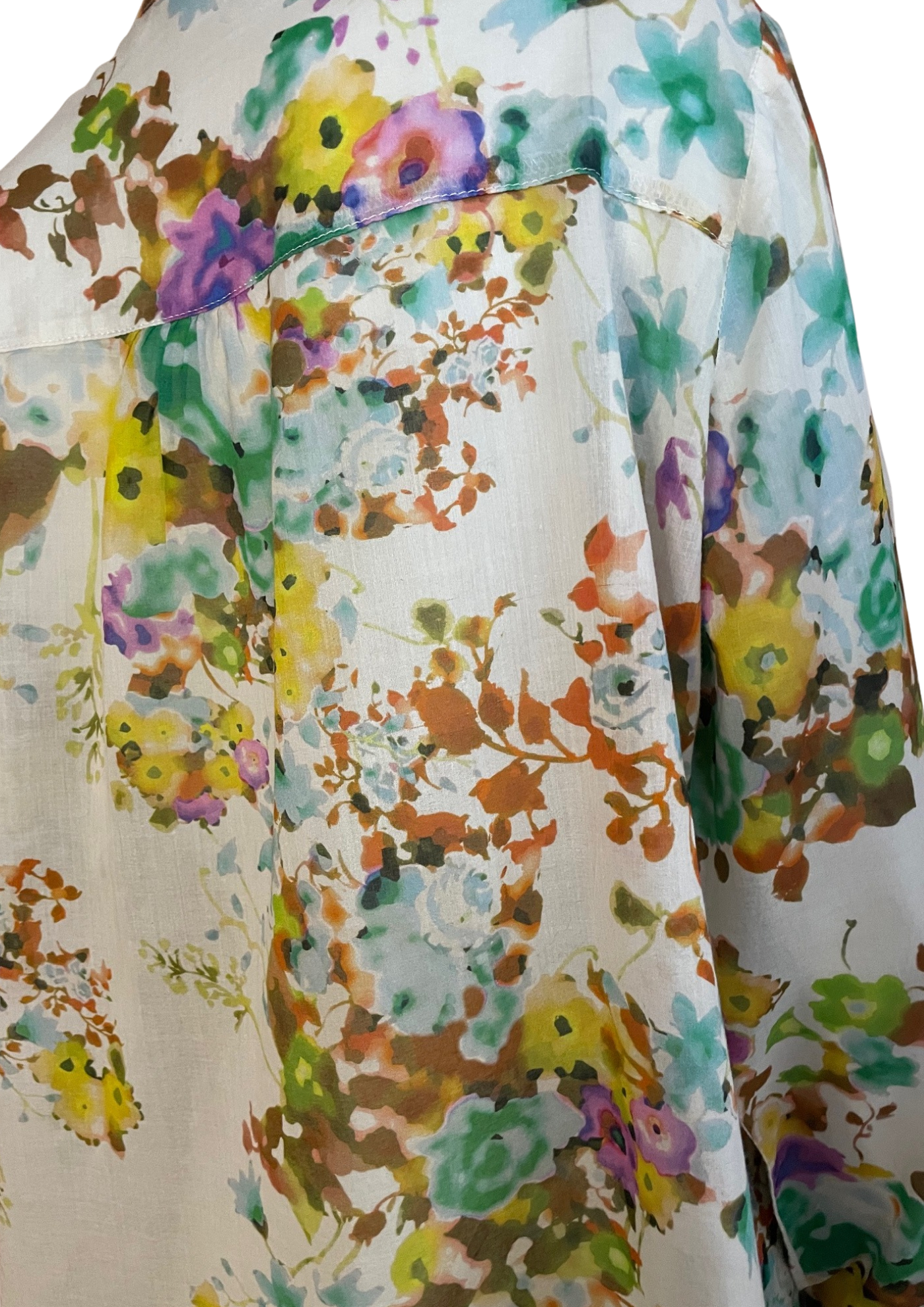 Chemisier fleuri  avec lavallière – Taille 42🎨🌸