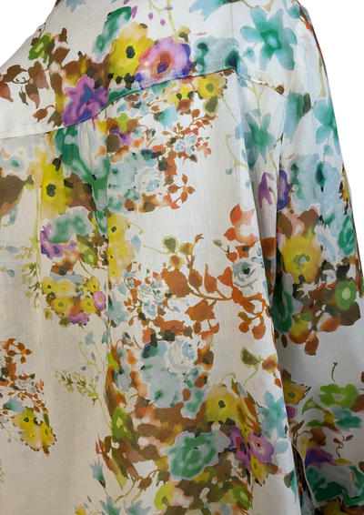 Chemisier fleuri  avec lavallière – Taille 42🎨🌸