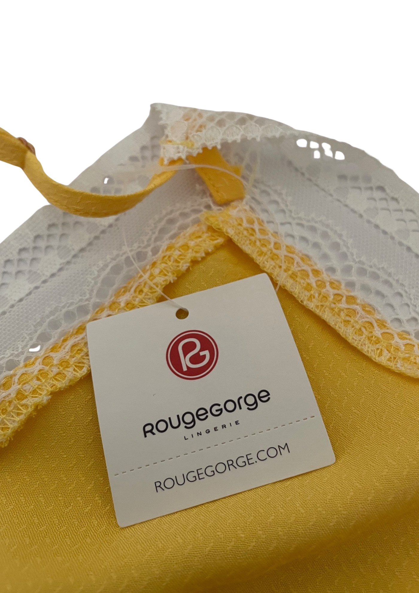 💛 Top lingerie jaune & dentelle blanche - Taille 44 (Neuf)