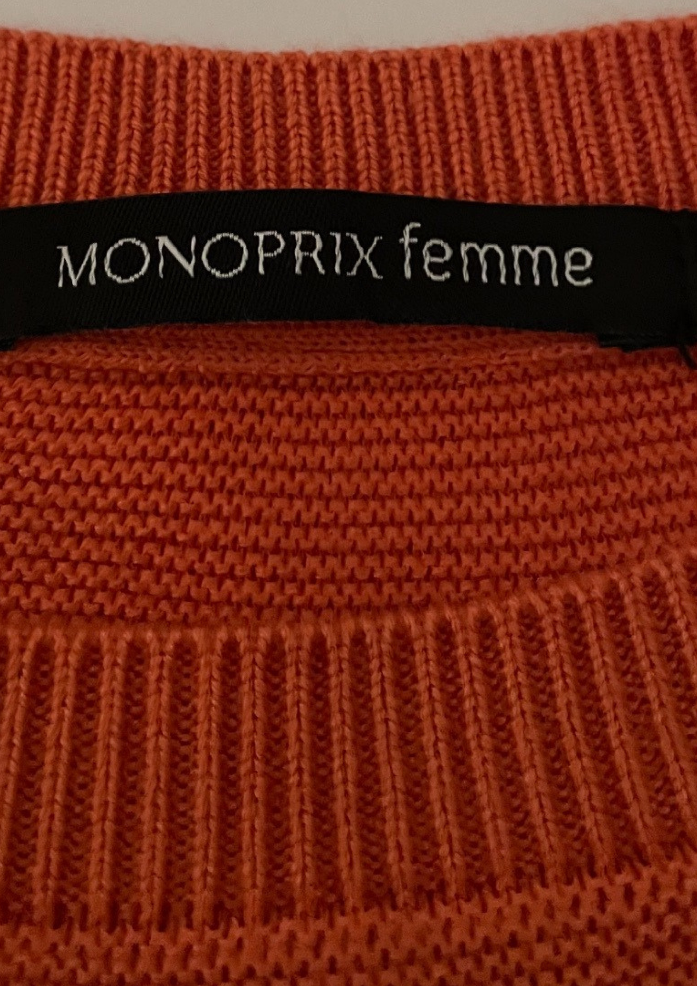🧡 Pull orange – Col rond manches longues Taille 38 🧡