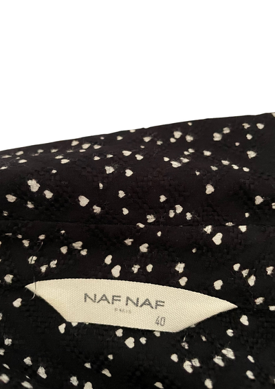 Chemise Noire à Pois Blancs 🌙 Élégance Chic Taille 40 ✨