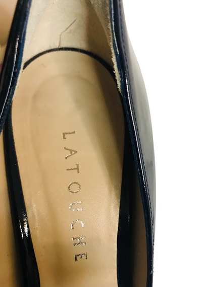 👠✨ Escarpins vernis bleu foncé – Cuir – Pointure 41 (convient 39)