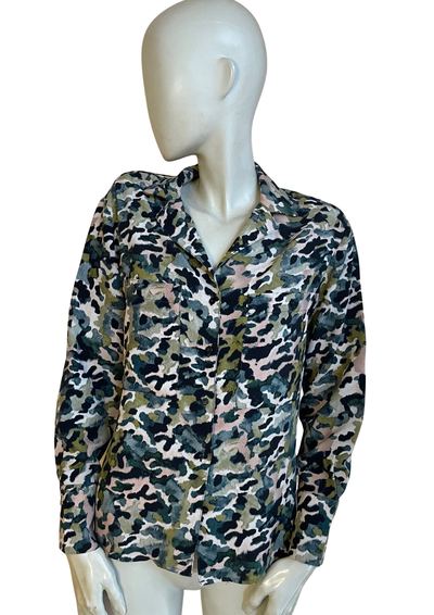 🌿 Chemisier imprimé camouflage  – Taille 36  💚✨
