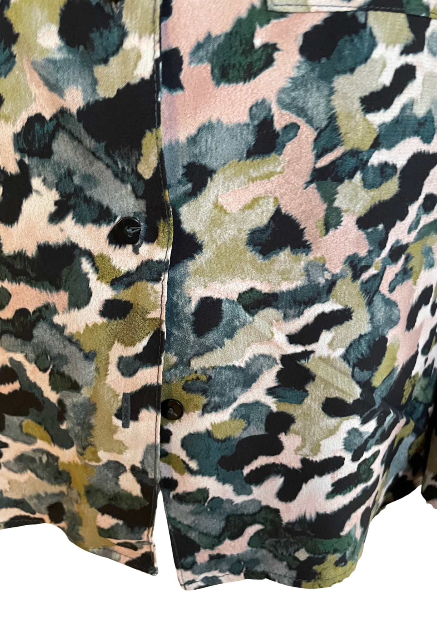 🌿 Chemisier imprimé camouflage  – Taille 36  💚✨