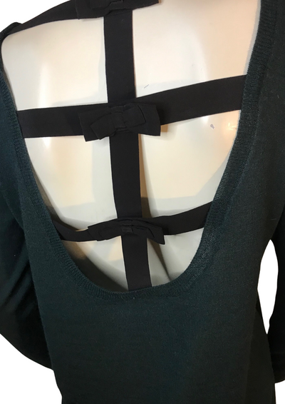 Pull vert foncé avec nœuds dans le dos Taille 36