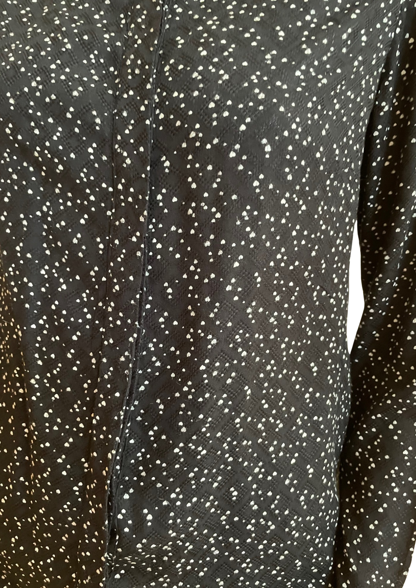 Chemise Noire à Pois Blancs 🌙 Élégance Chic Taille 40 ✨