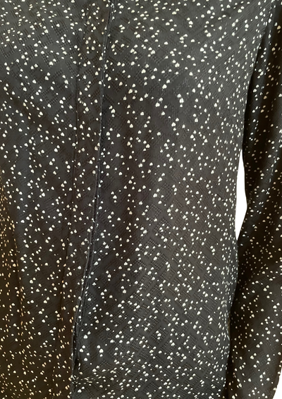 Chemise Noire à Pois Blancs 🌙 Élégance Chic Taille 40 ✨