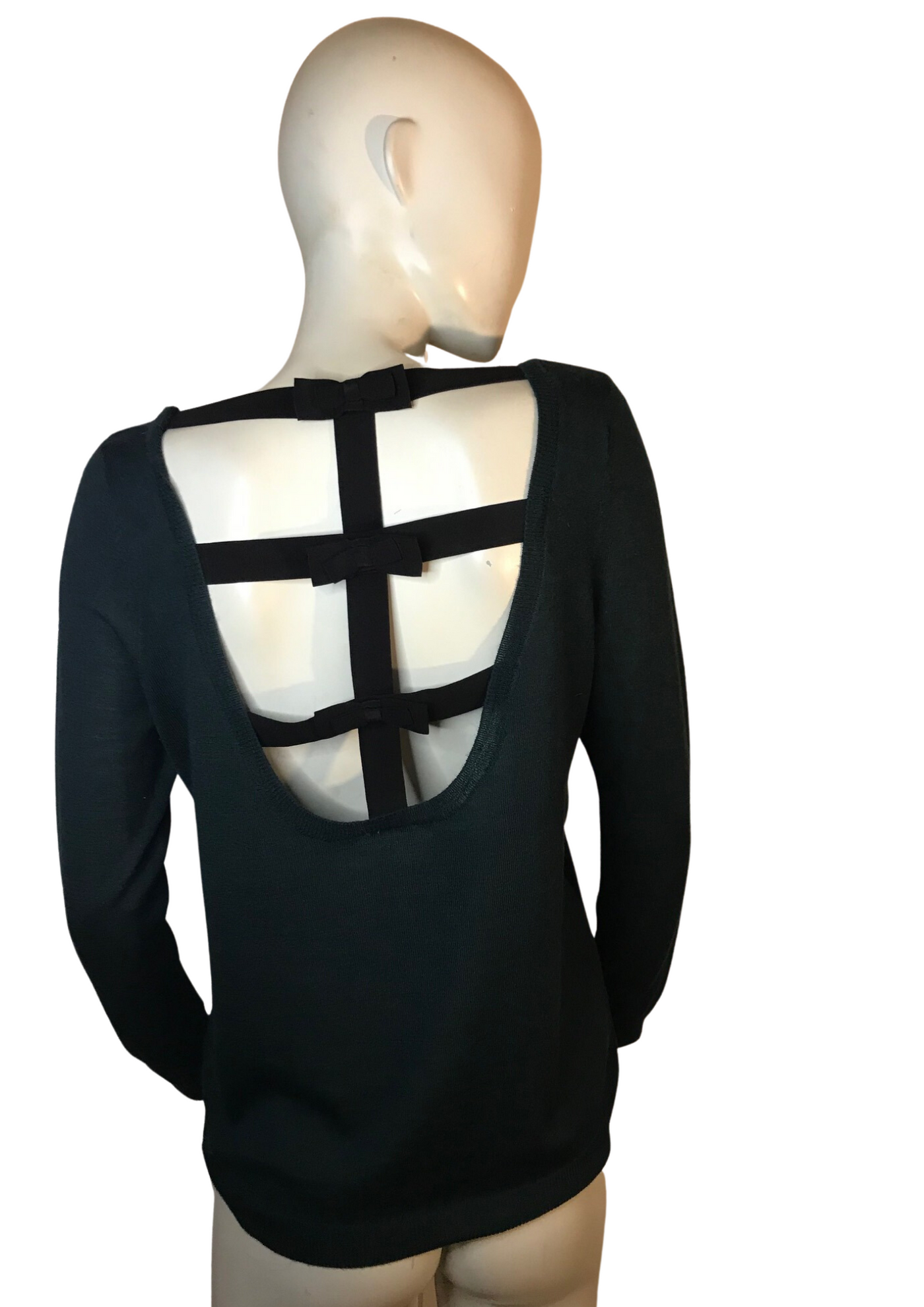 Pull vert foncé avec nœuds dans le dos Taille 36