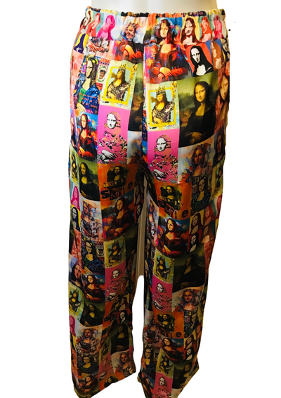 Pantalon large motifs Joconde Taille 38
