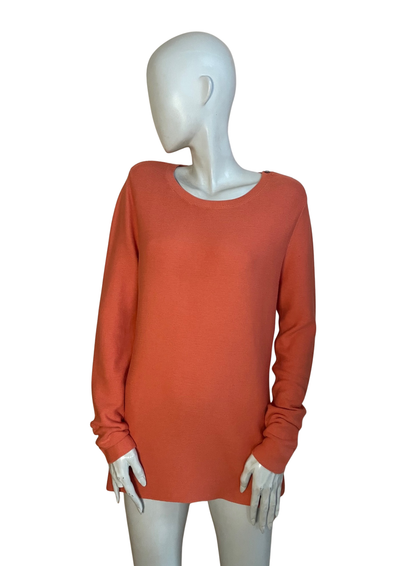 🧡 Pull orange – Col rond manches longues Taille 38 🧡