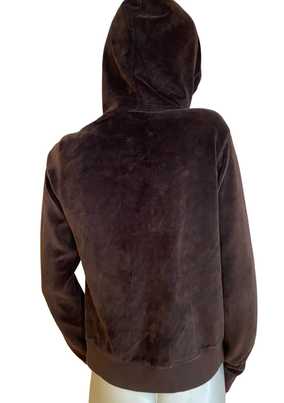 ✨ Veste à capuche en velours chocolat “GLAM” Taille 40 💎