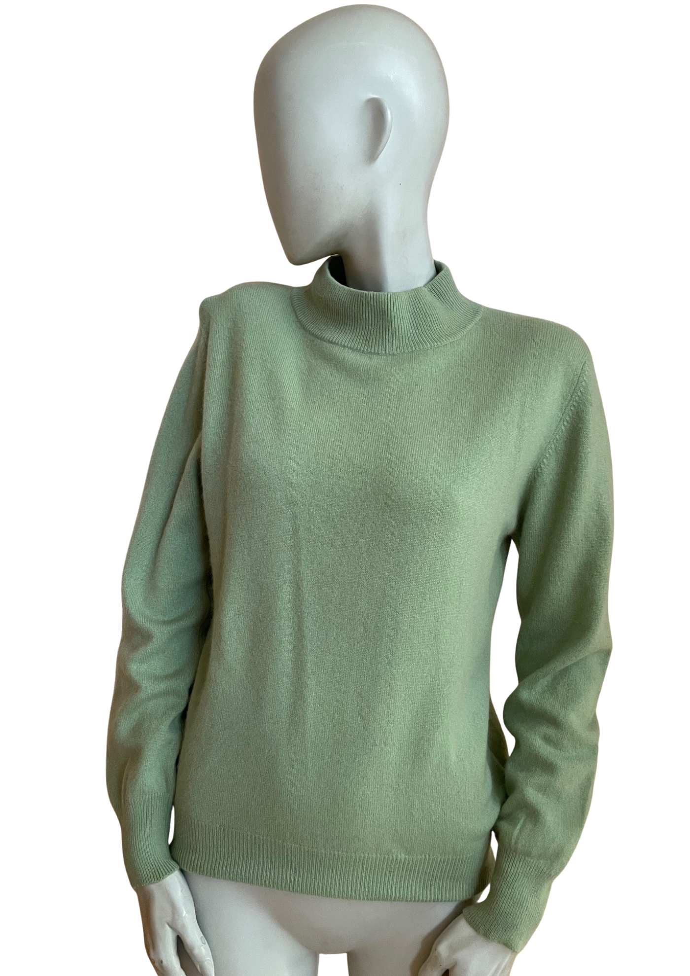 🧶 Pull Cachemire Vert Sauge 100% Cashmere – Taille L 💚