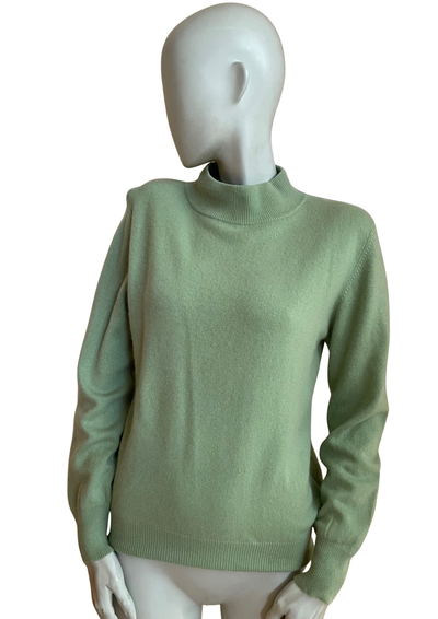 🧶 Pull Cachemire Vert Sauge 100% Cashmere – Taille L 💚