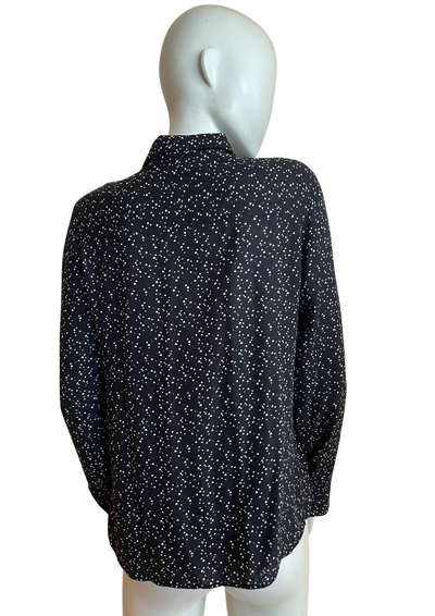 Chemise Noire à Pois Blancs 🌙 Élégance Chic Taille 40 ✨