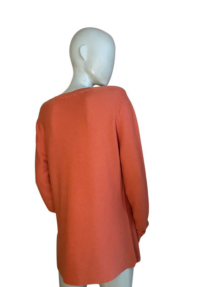 🧡 Pull orange – Col rond manches longues Taille 38 🧡