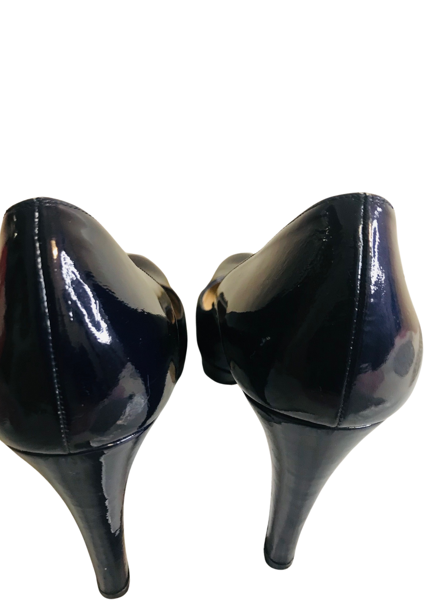 👠✨ Escarpins vernis bleu foncé – Cuir – Pointure 41 (convient 39)
