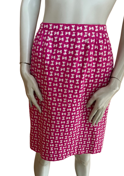 💥 Jupe à motifs noeuds papillon rose Taille 38 💥