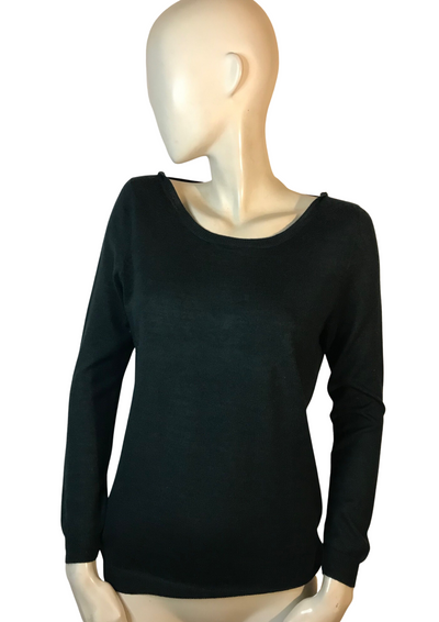 Pull vert foncé avec nœuds dans le dos Taille 36