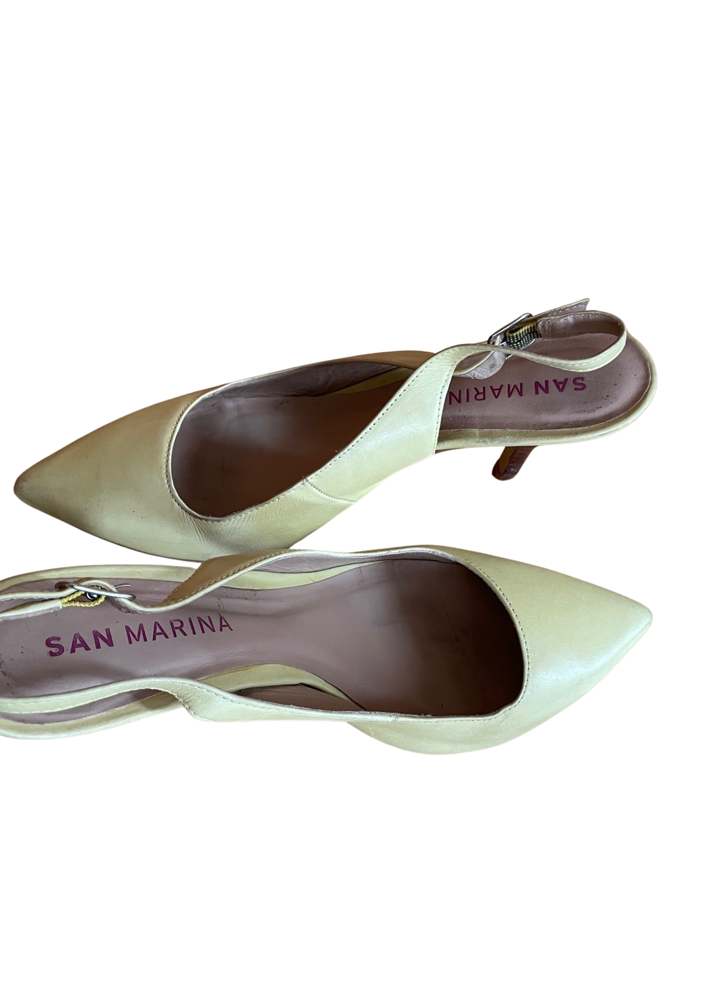 💛 Escarpins en cuir jaune pastel – Pointure 39 👠✨