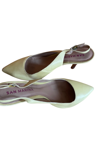 💛 Escarpins en cuir jaune pastel – Pointure 39 👠✨