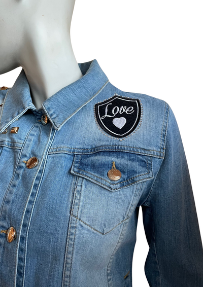 🧥 Veste en jean décorée Taille 38🧥